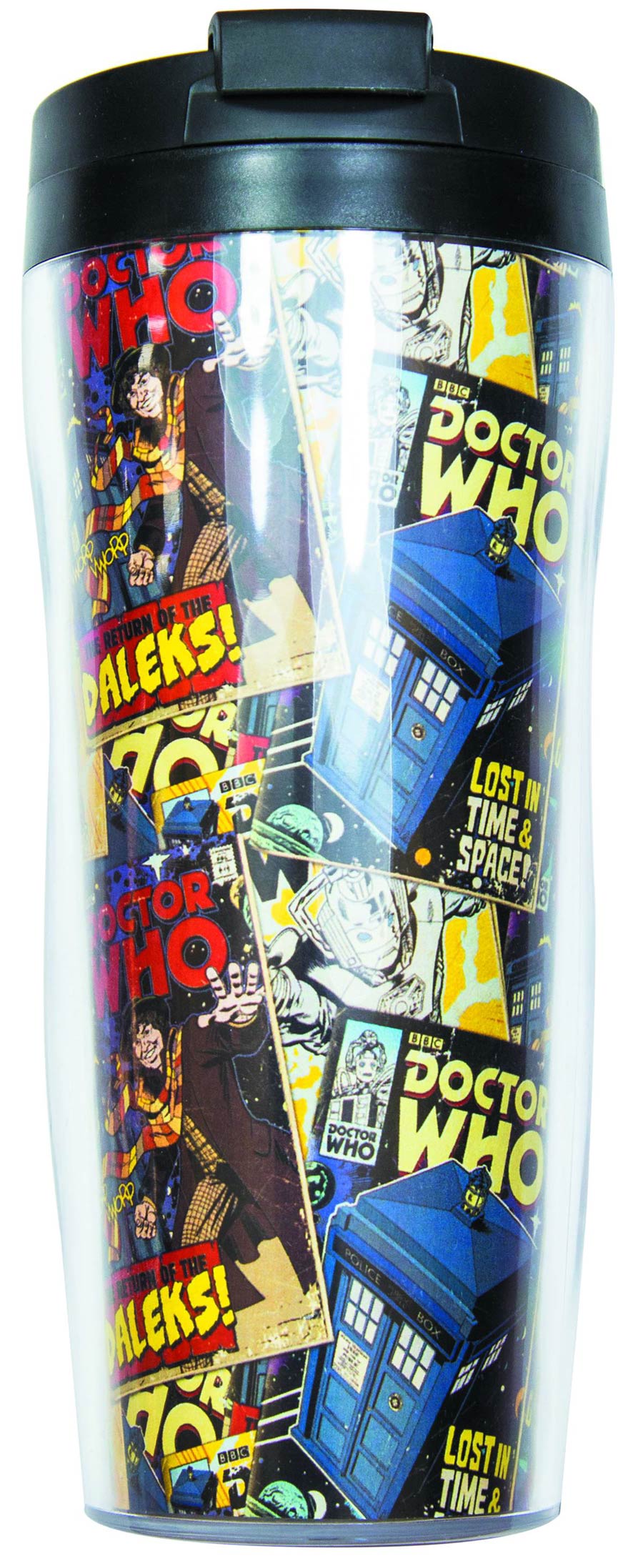 Doctor Who Comic Lidded Travel Mug