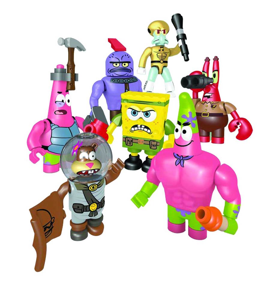 Mega Bloks SpongeBob SquarePants Micro-Action Figure Blind Mystery Box Series 1 Display