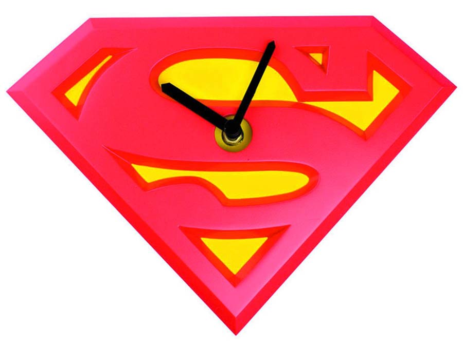 DC Heroes Logo Wobble Clock - Superman