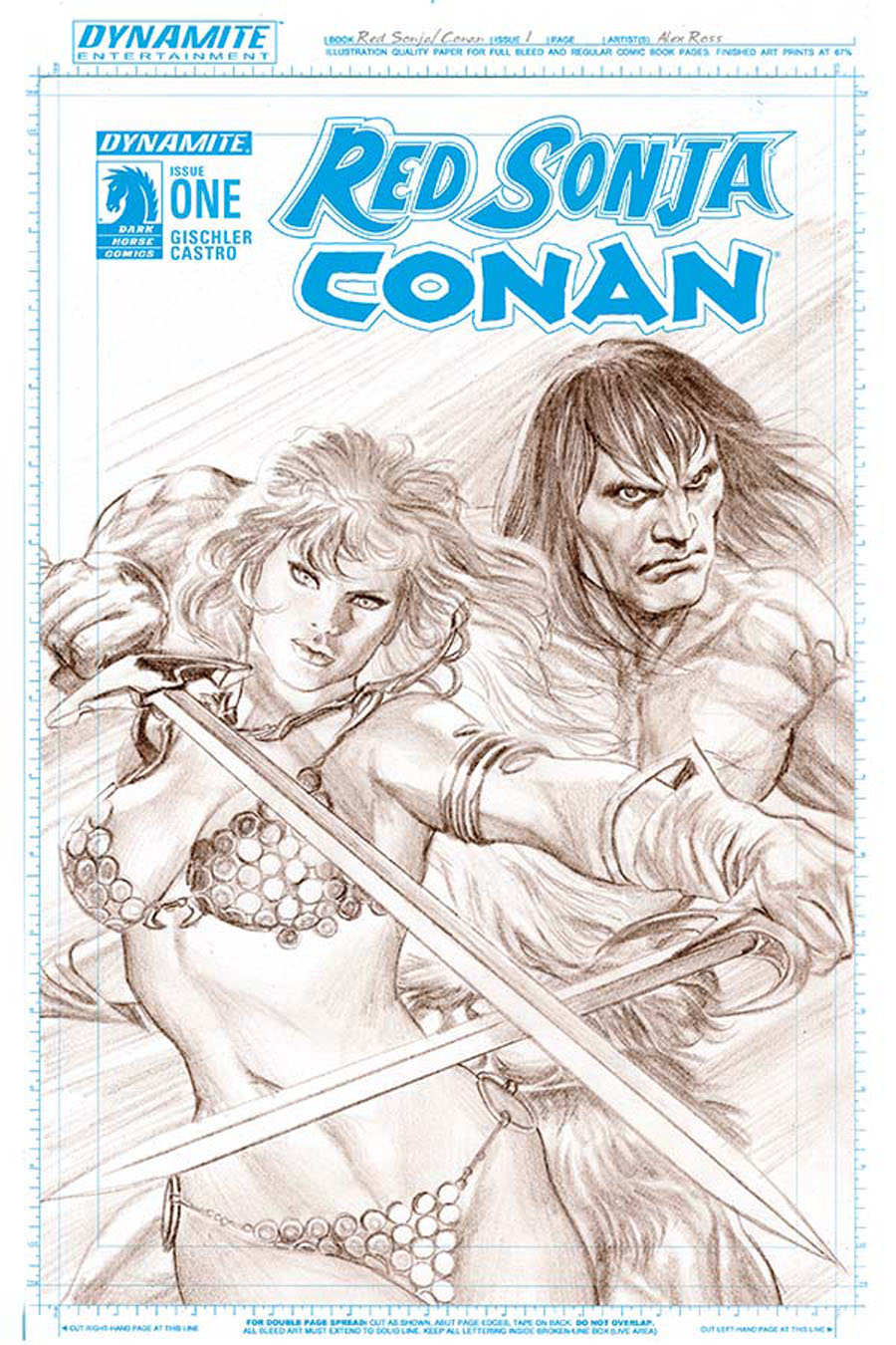 Red Sonja Conan #1 Cover E Incentive Alex Ross Art Board Cover