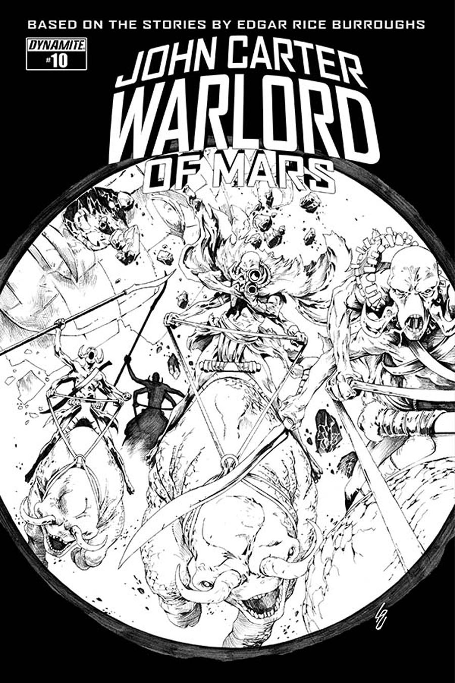 John Carter Warlord Of Mars Vol 2 #10 Cover F Incentive Jonathan Lau Black & White Cover