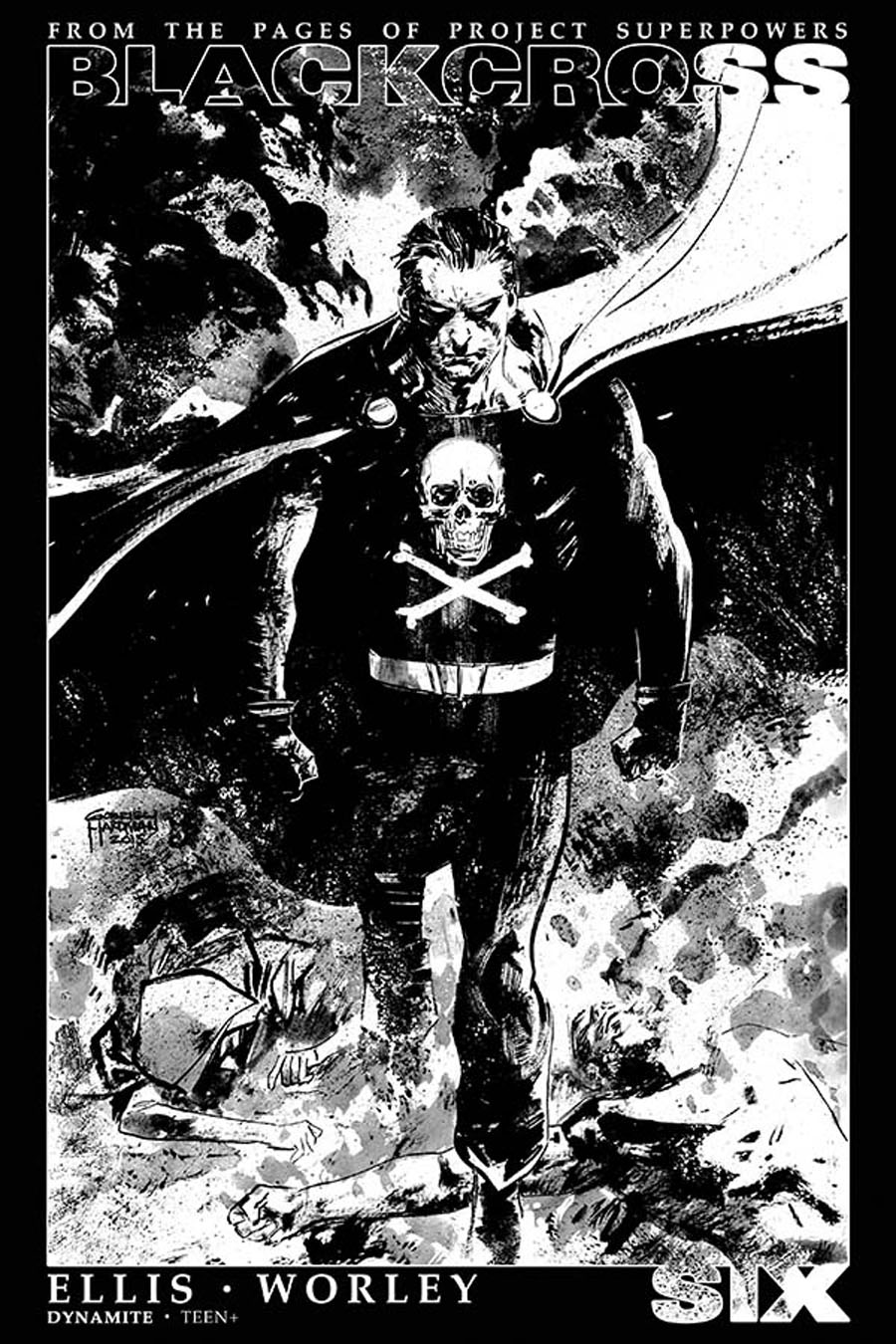 Project Superpowers Blackcross #6 Cover G Incentive Gabriel Hardman Black & White Cover
