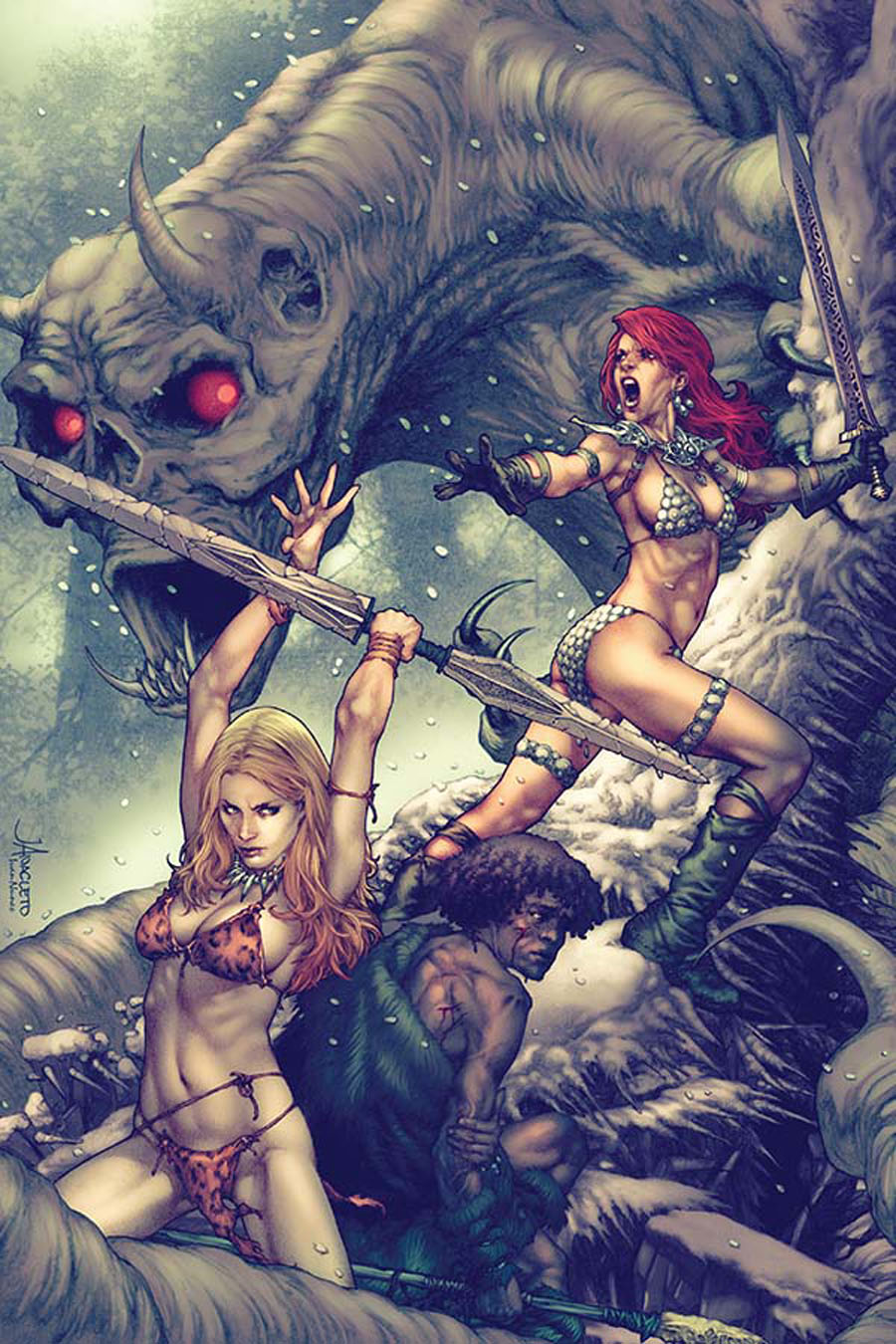 Swords Of Sorrow Red Sonja & Jungle Girl #2 Cover C Rare Jay Anacleto Virgin Cover