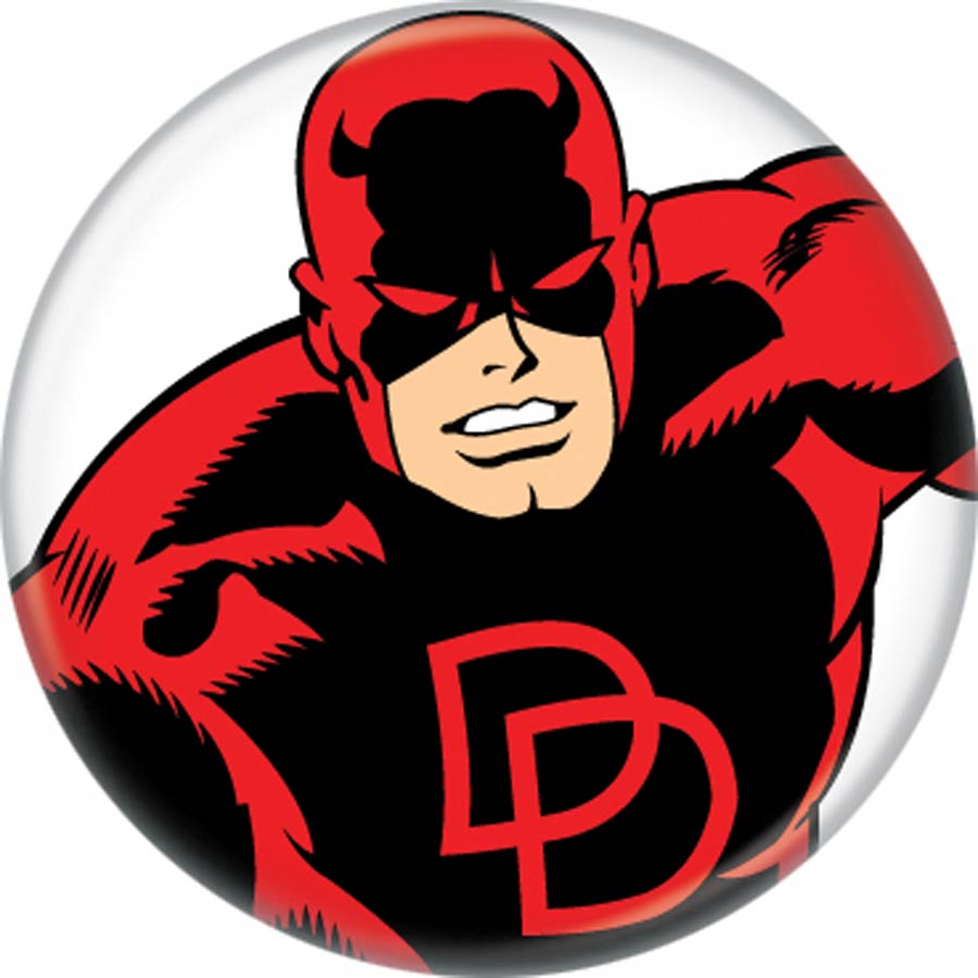 Marvel Comics 1.25-inch Button - Daredevil On White (84677)