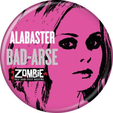 iZombie 2.5x3.5-inch Button - Alabaster Bad Arse Pink (84584)