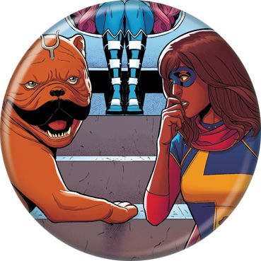 Marvel Comics 1.25-inch Button - Ms. Marvel And Lockjaw Faces (84628)