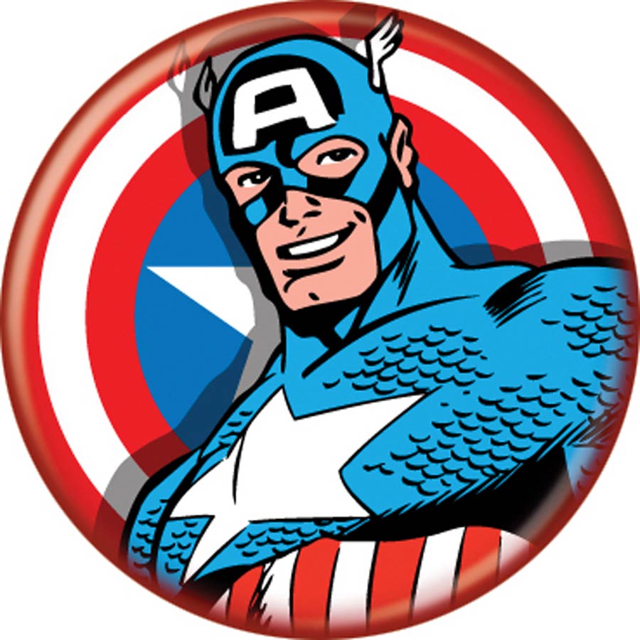Marvel Comics 1.25-inch Button - Captain America On Shield (84633)