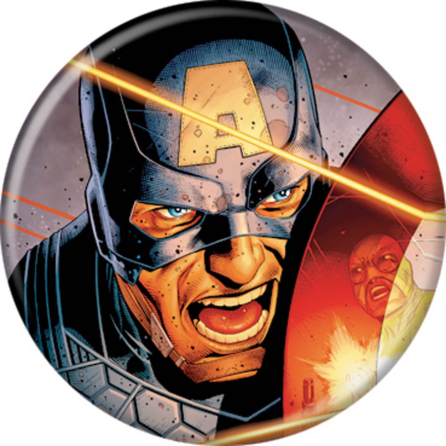 Marvel Comics 1.25-inch Button - Captain America Bullets Flying (84635)