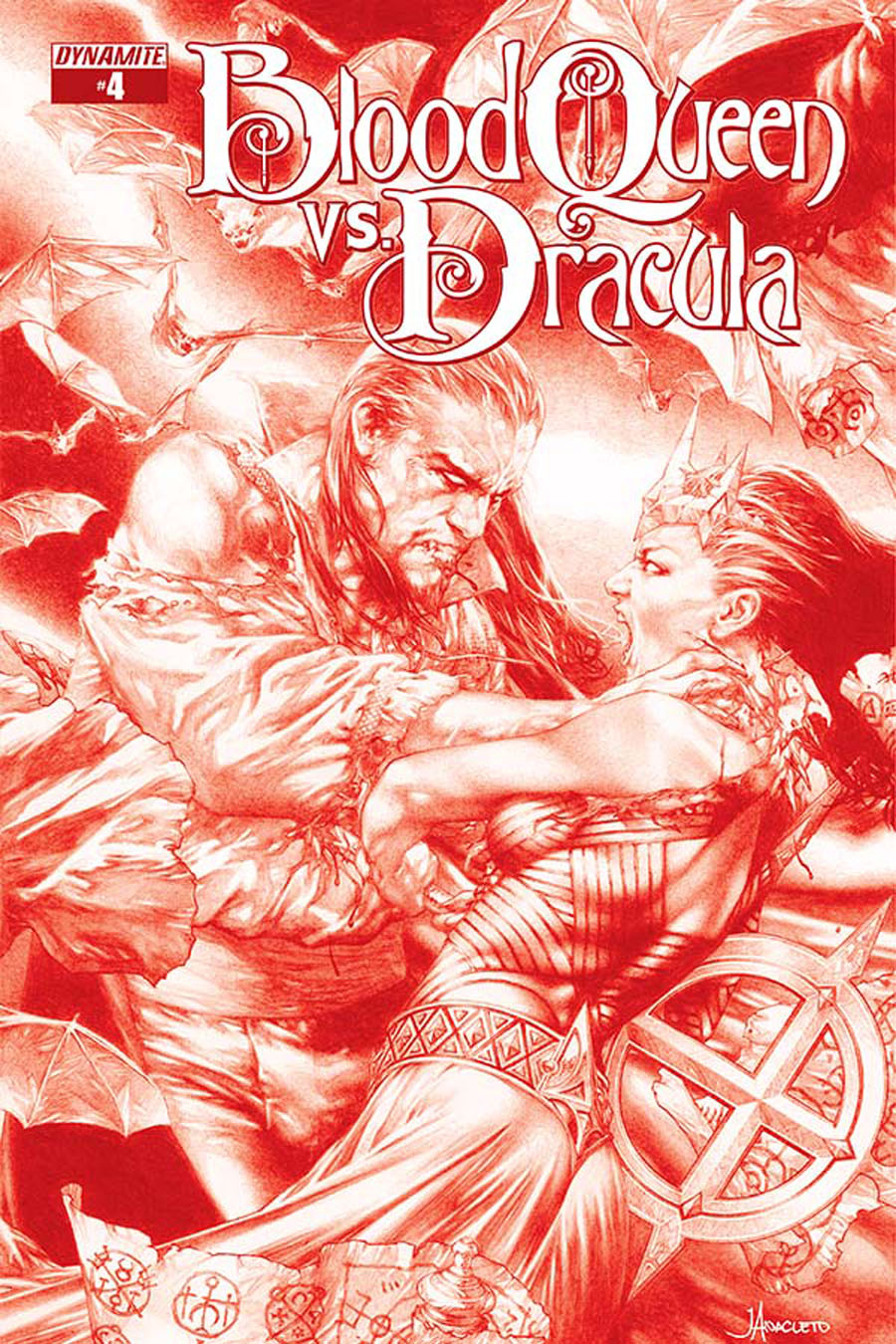 Blood Queen vs Dracula #4 Cover E High-End Jay Anacleto Blood Red Ultra-Limited Variant Cover (ONLY 50 COPIES IN EXISTENCE!)