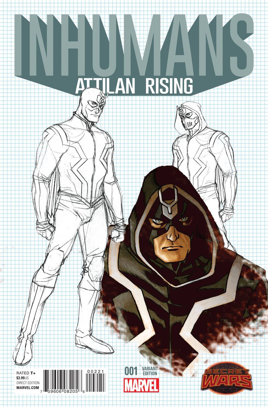 Inhumans Attilan Rising #2 Cover C Incentive Dave Johnson Character Design Variant Cover (Secret Wars Battleworld Tie-In)