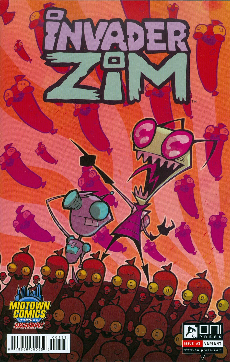 Invader Zim #1 Cover B Midtown Comics Exclusive Aaron Alexovich Rebel Base Variant Cover