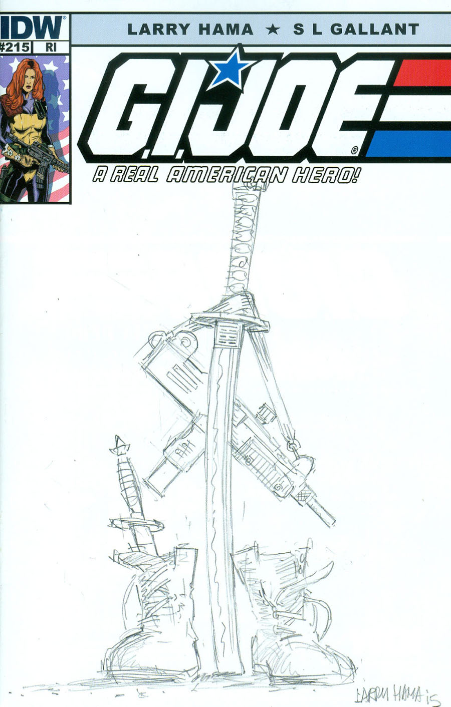 GI Joe A Real American Hero #215 Cover C Incentive Larry Hama Sketch Variant Cover