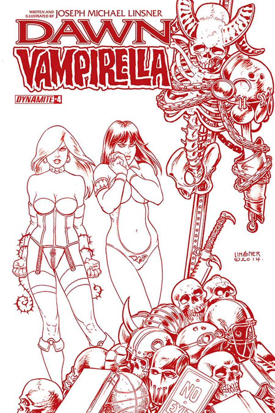 Dawn Vampirella #4 Cover C Incentive Joseph Michael Linsner Red Line Cover