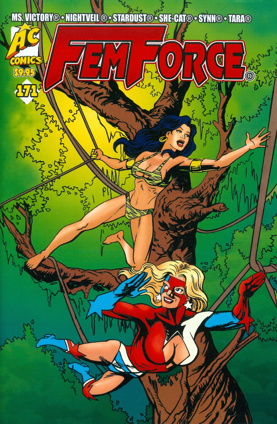 Femforce #171 Cover B Eric Theriault Mark Heike & Stephanie Heike Tara & Ms. V In The Jungle