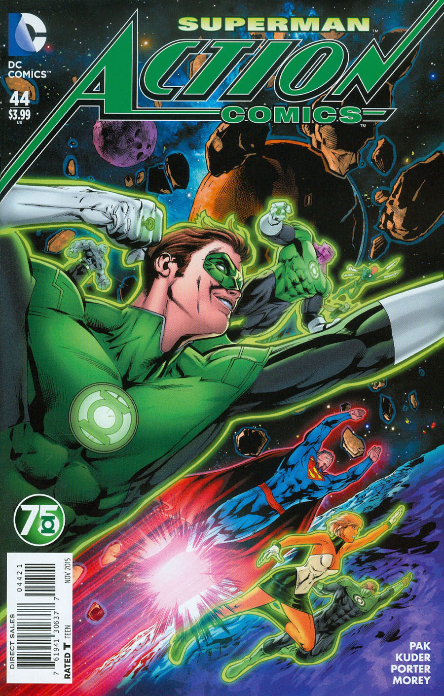 Action Comics Vol 2 #44 Cover B Variant Neil Edwards Green Lantern 75th Anniversary Cover (Truth Tie-In)