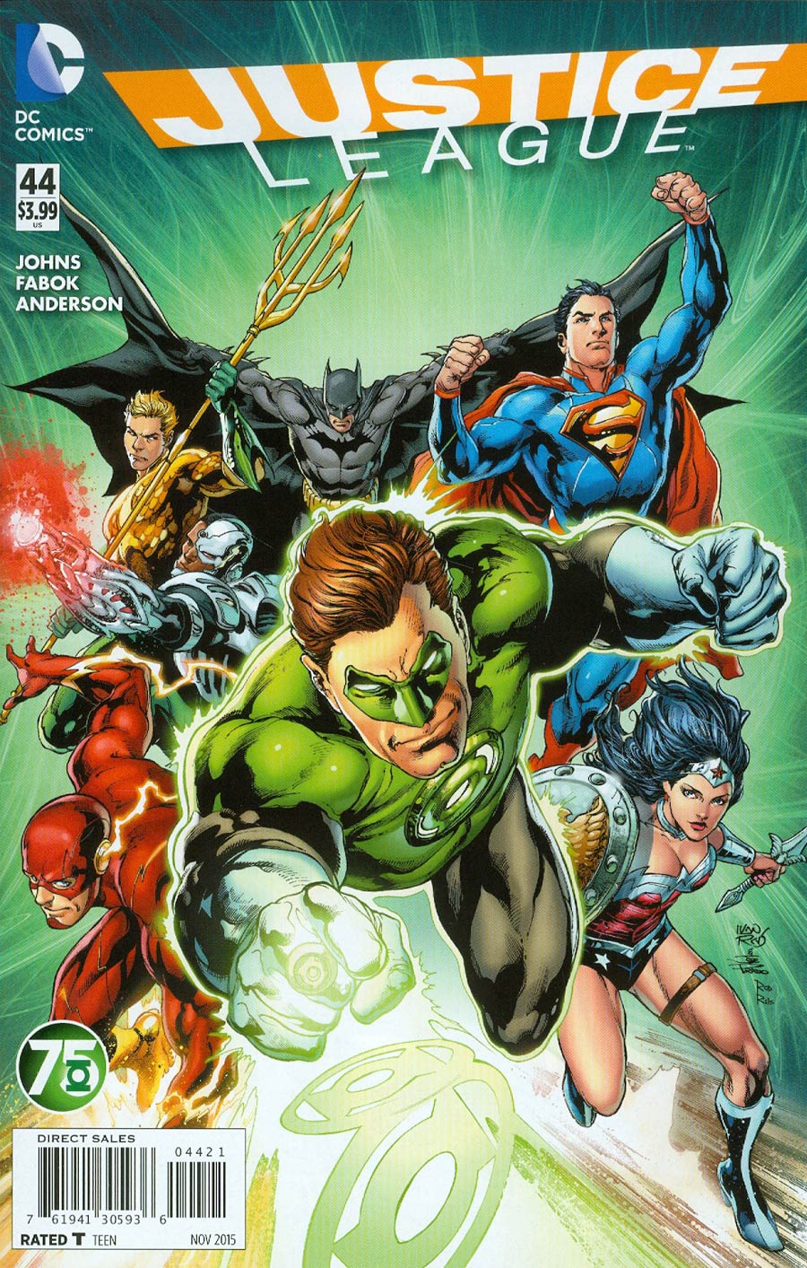 Justice League Vol 2 #44 Cover B Variant Ivan Reis Green Lantern 75th Anniversary Cover