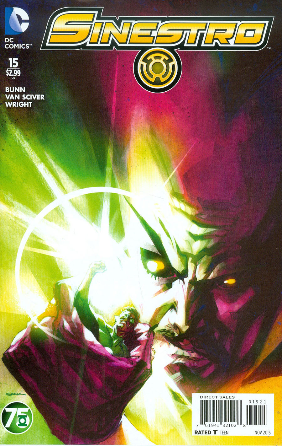 Sinestro #15 Cover B Variant Ryan Sook Green Lantern 75th Anniversary Cover