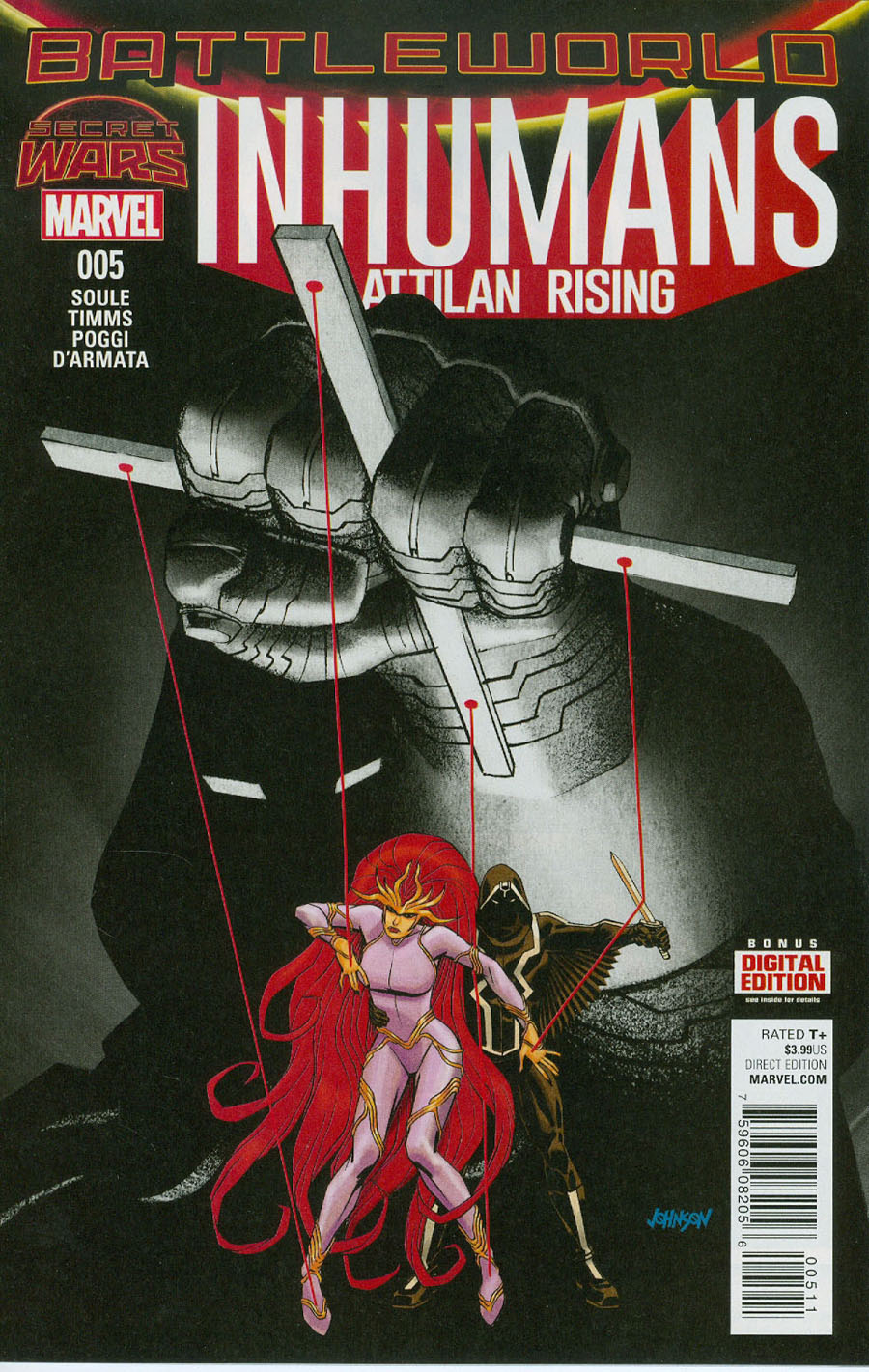 Inhumans Attilan Rising #5 Cover A Regular Dave Johnson Cover (Secret Wars Battleworld Tie-In)