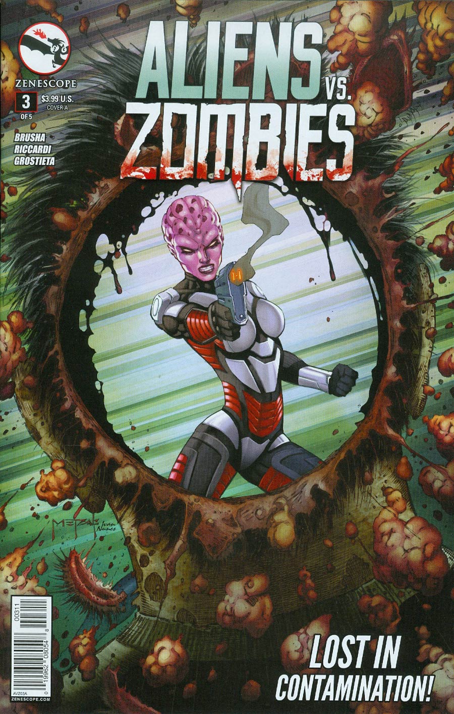 Aliens vs Zombies #3 Cover A Jason Metcalf