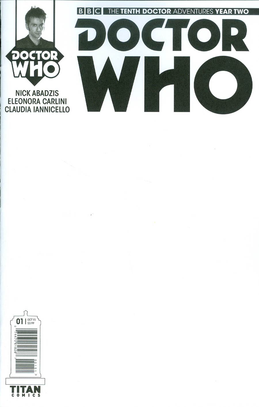 Doctor Who 10th Doctor Year Two #1 Cover D Variant Blank Cover