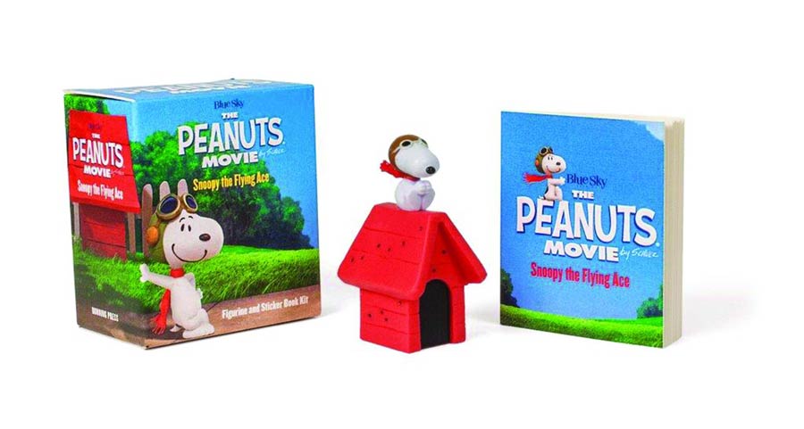Peanuts Movie Snoopy Flying Ace Figurine And Sticker Book