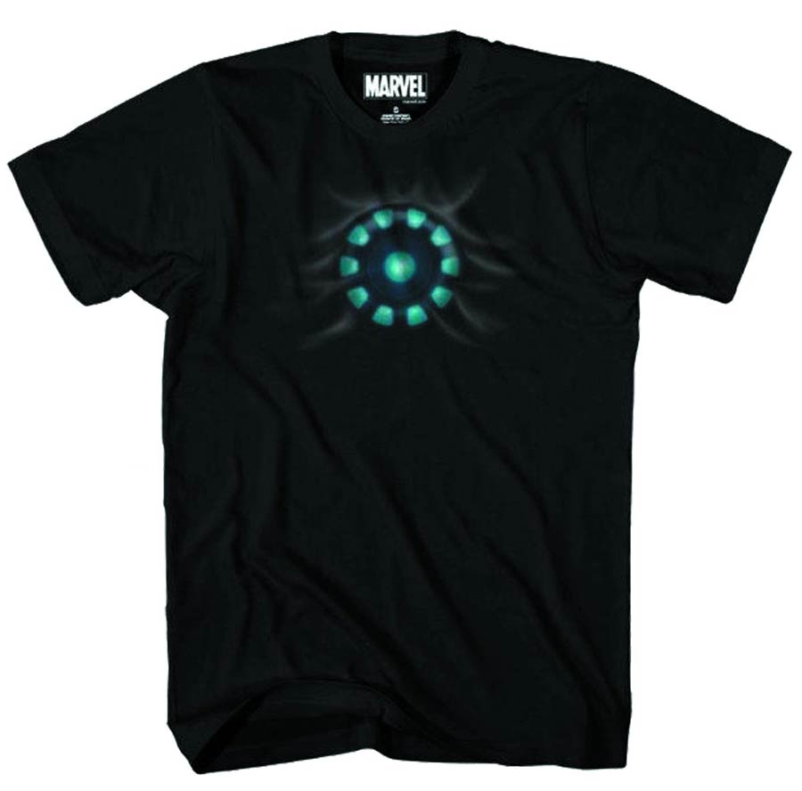 Iron Man ARC Reactor Black T-Shirt Large