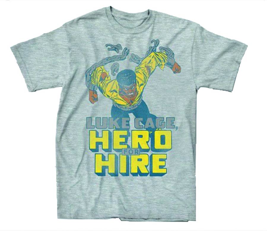 Luke Cage Unchained Heather Grey T-Shirt Large