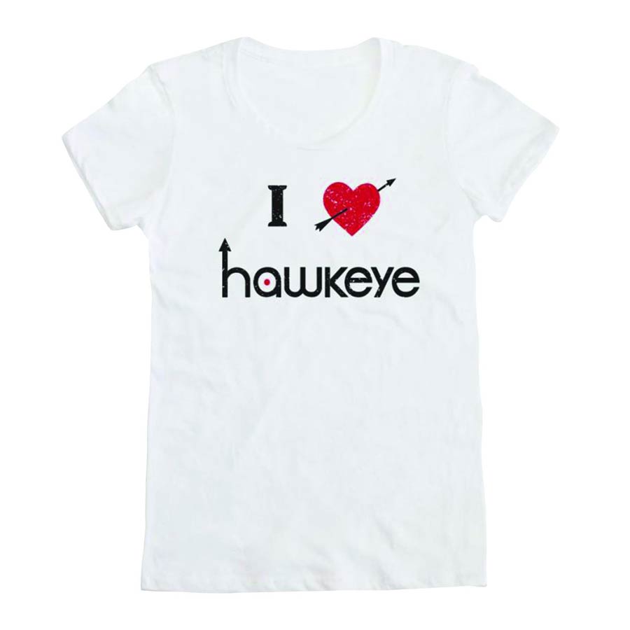 Marvel I Heart Hawkeye White T-Shirt Large