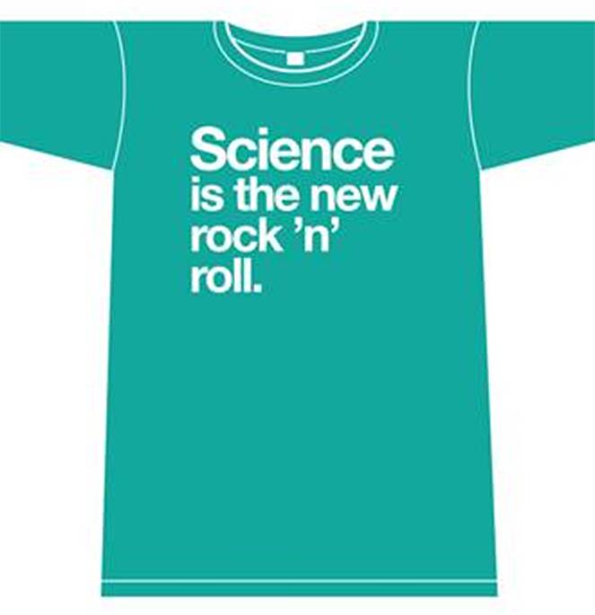 Nowhere Men Science Is The New Rock N Roll Teal Mens T-Shirt Large