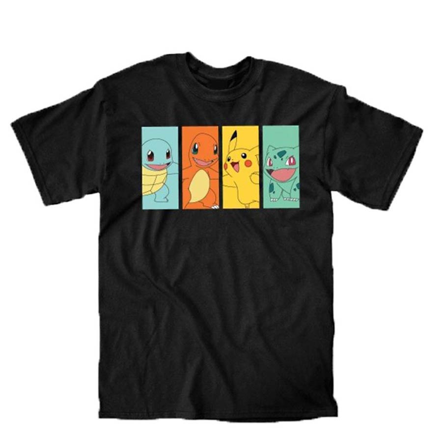 Pokemon Classic Blocks Black T-Shirt Large