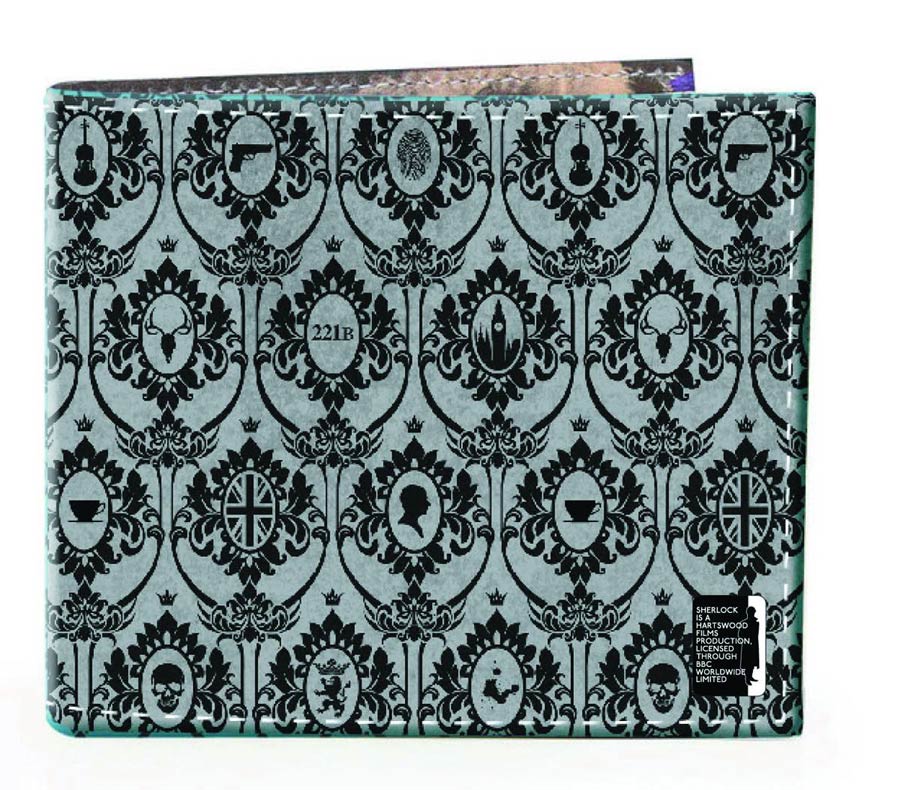 Sherlock Wallet - 221B Wallpaper (Grey)