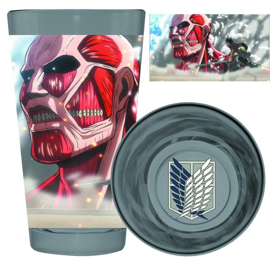 Attack On Titan Bottom Print Pint Glass - Titan