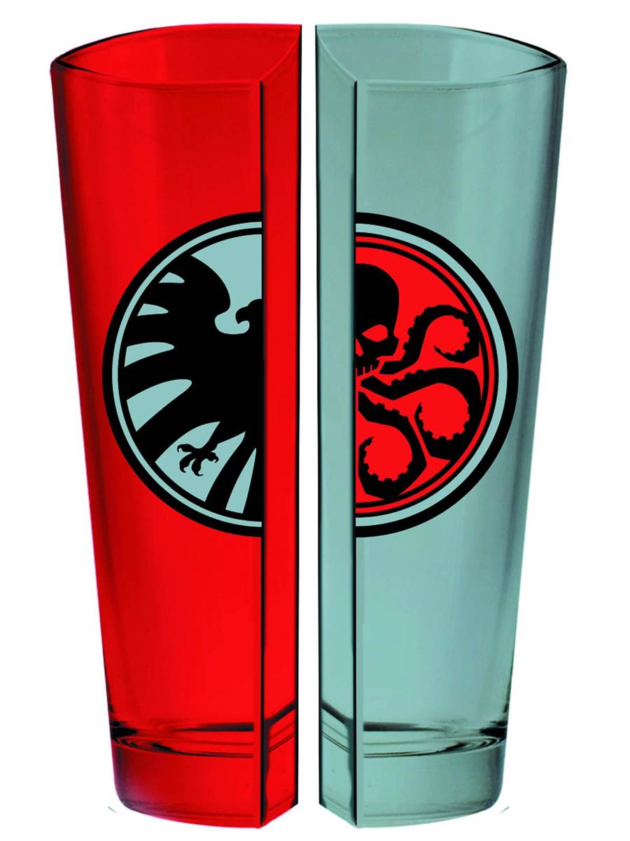 Marvel Heroes Pint Glass - S.H.I.E.L.D. / Hydra Half