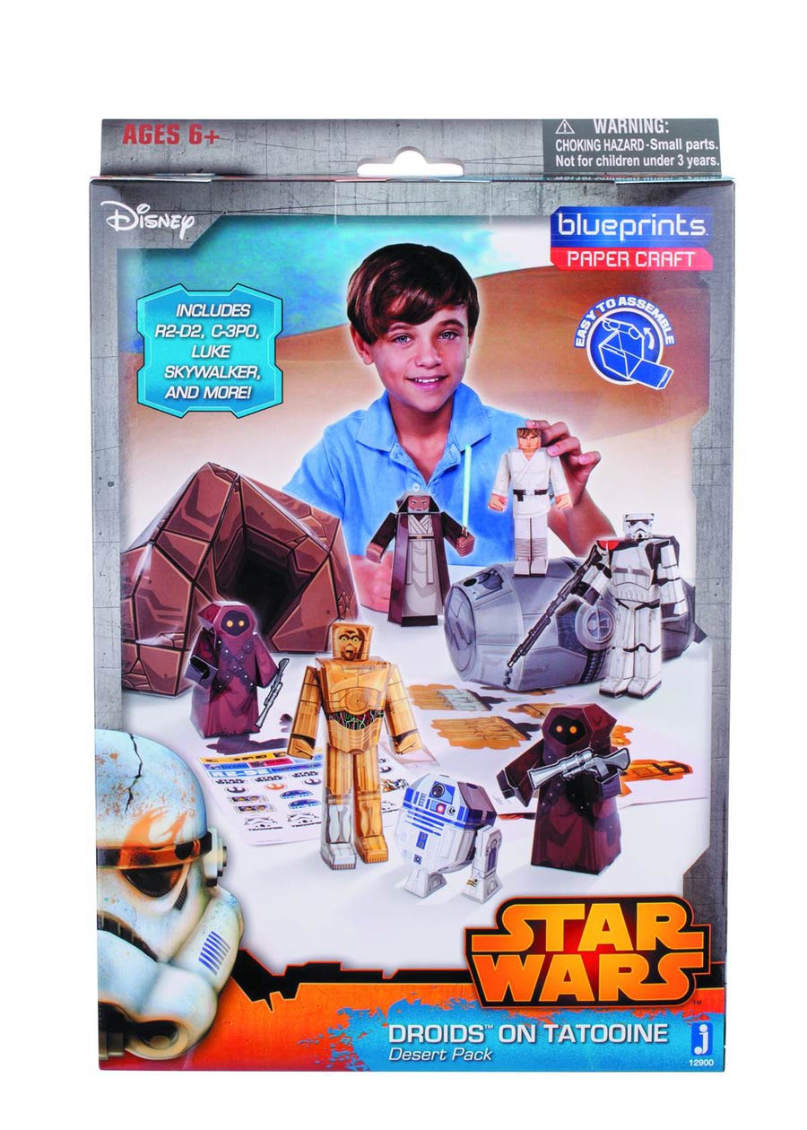 Star Wars Blueprints Droids On Tatooine Desert Papercraft Pack