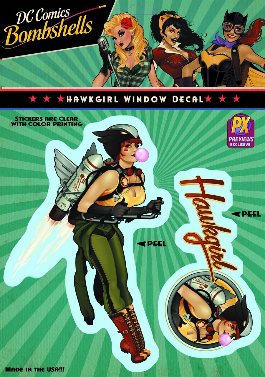 DC Bombshells Previews Exclusive Vinyl Decal - Hawkgirl