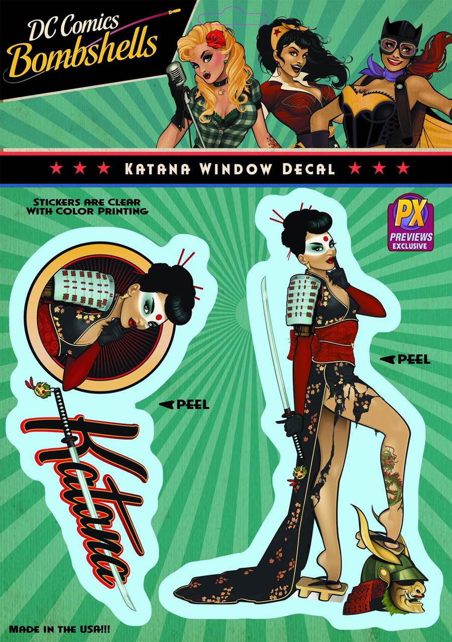 DC Bombshells Previews Exclusive Vinyl Decal - Katana