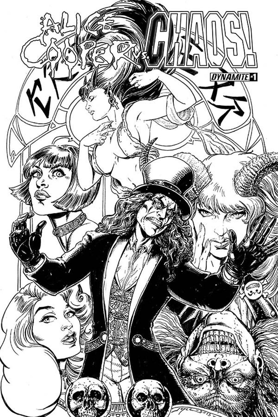 Alice Cooper vs Chaos #1 Cover C Incentive Joyce Chin Black & White Cover