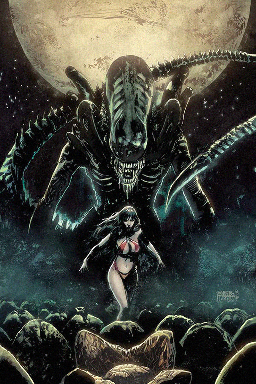 Aliens Vampirella #1 Cover D Rare Gabriel Hardman Virgin Cover
