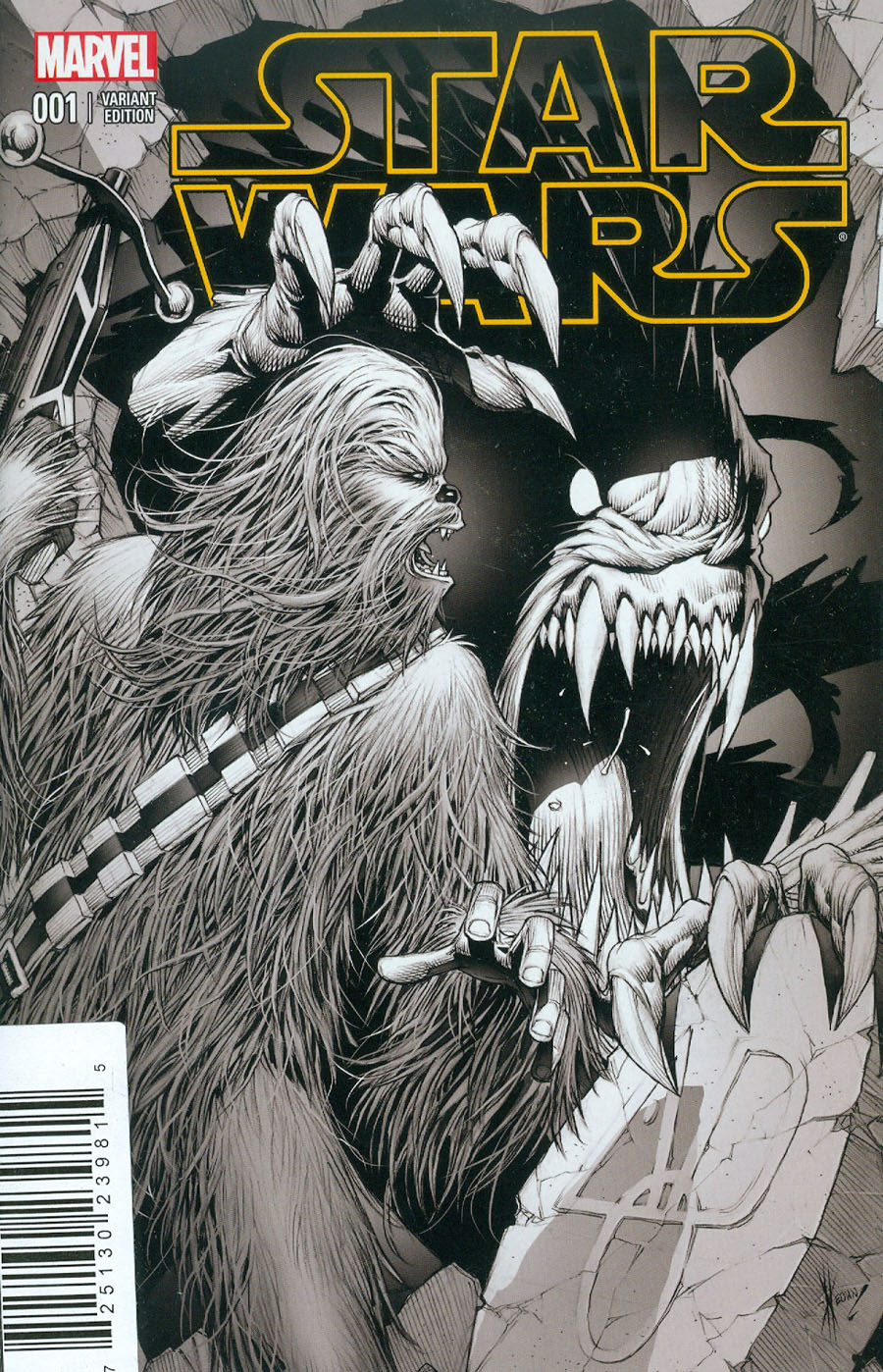 Star Wars Vol 4 #1 Cover Z-Z-Y DF AOD Collectables Exclusive Dale Keown Black & White Variant Cover