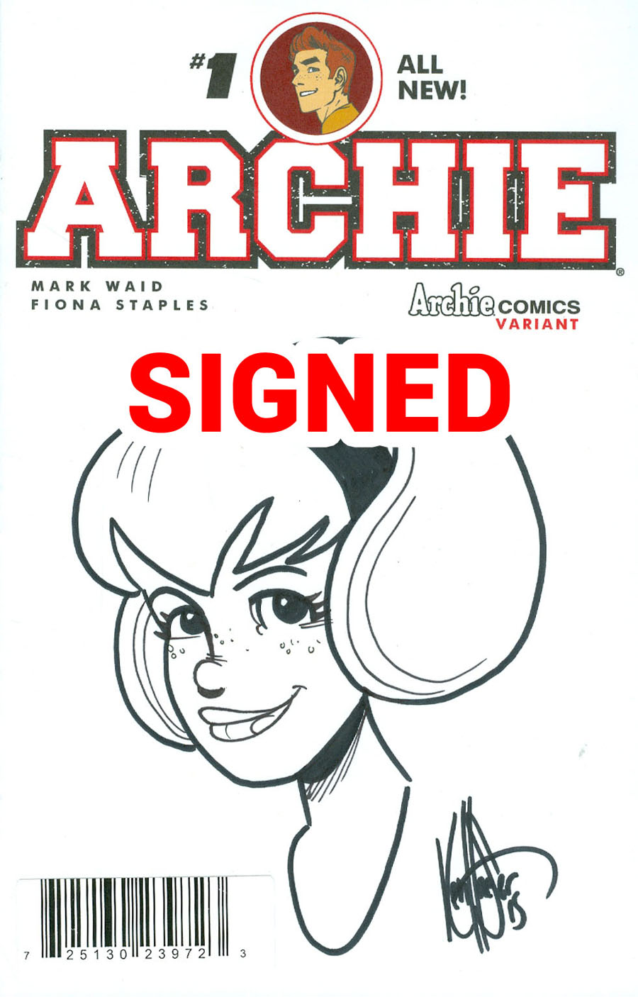 Archie Vol 2 #1 Cover Z-H  DF Ken Haeser Signed & Remarked With A Classic Sabrina Hand-Drawn Sketch Variant Cover