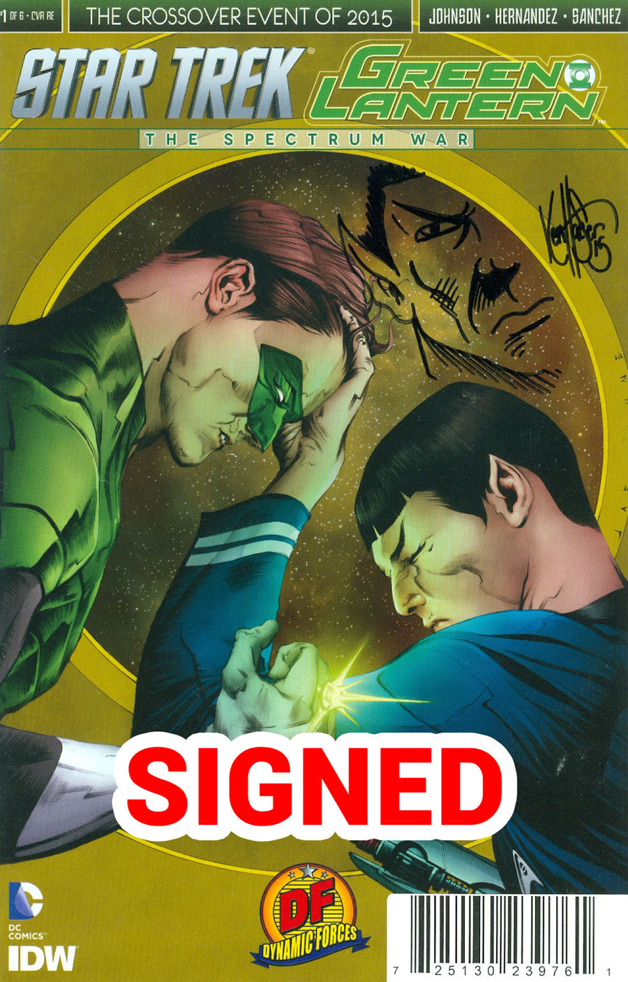 Star Trek Green Lantern #1 Cover N DF Exclusive Ken Haeser Signed & Remarked With A Spock Hand-Drawn Sketch Variant Cover