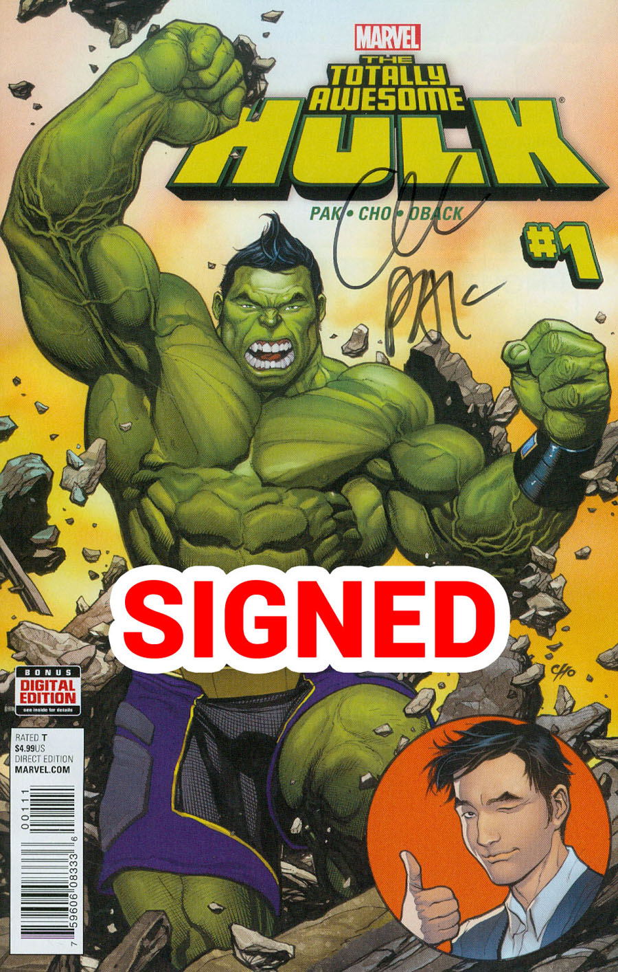 Totally Awesome Hulk #1 Cover G Regular Frank Cho Cover Signed By Greg Pak