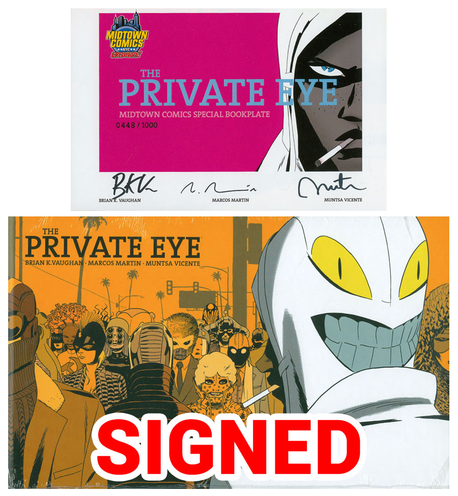 Private Eye Deluxe Edition HC With Bookplate Signed By Brian K. Vaughan Marcos Martin & Muntsa Vicente