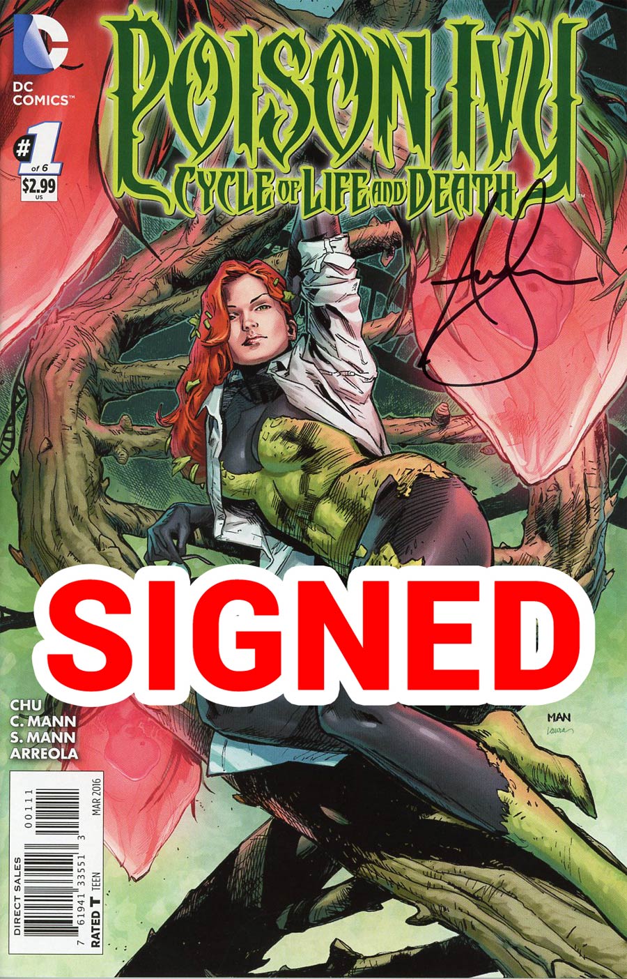 Poison Ivy Cycle Of Life And Death #1 Cover C Regular Clay Mann Cover Signed By Amy Chu (Limit 1 Per Customer)