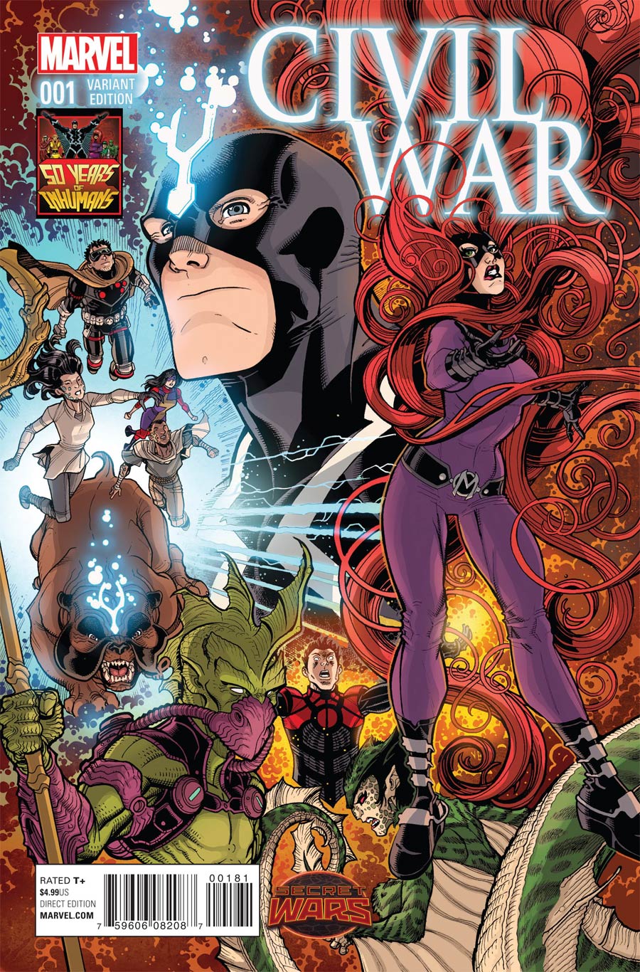 Civil War (Secret Wars) #1 Cover H Incentive Inhumans 50th Anniversary Variant Cover (Secret Wars Warzones Tie-In)