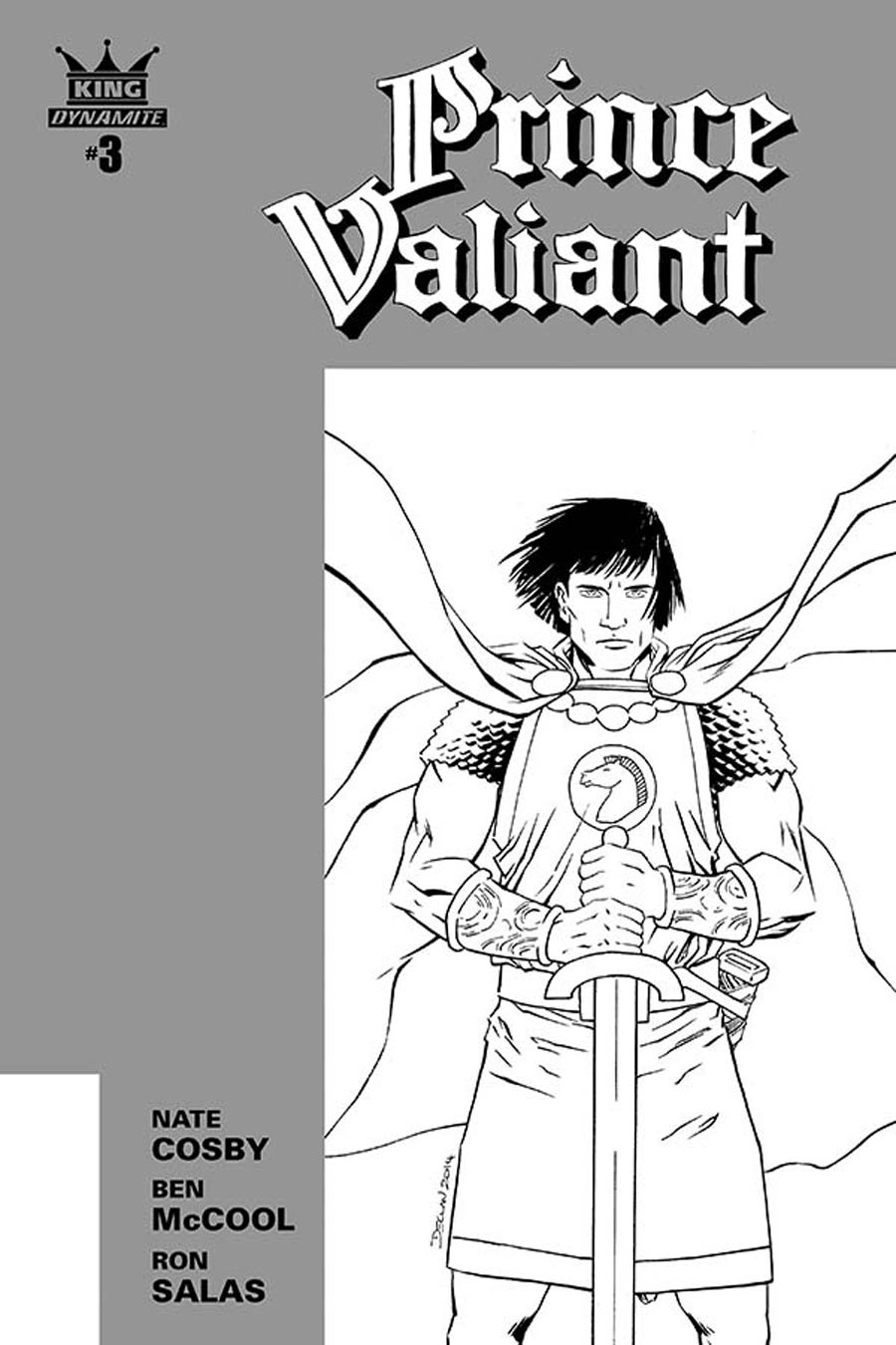 King Prince Valiant #3 Cover B Incentive Declan Shalvey Black & White Cover