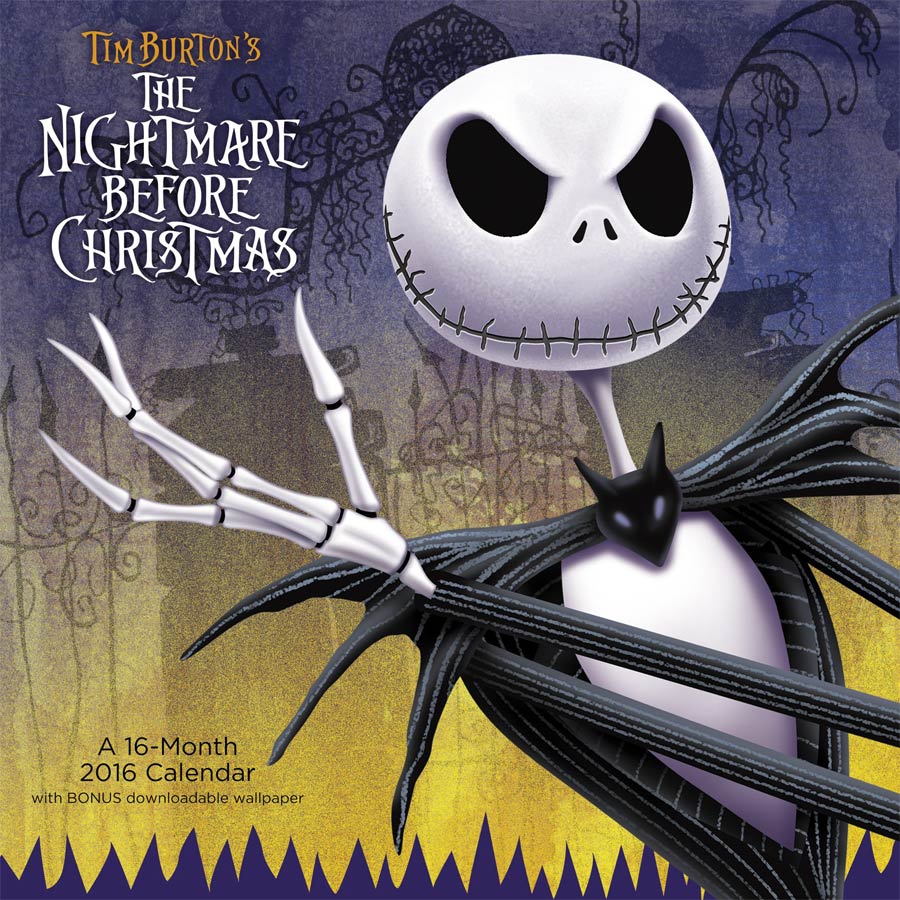 Nightmare Before Christmas 2016 12x12-inch Wall Calendar