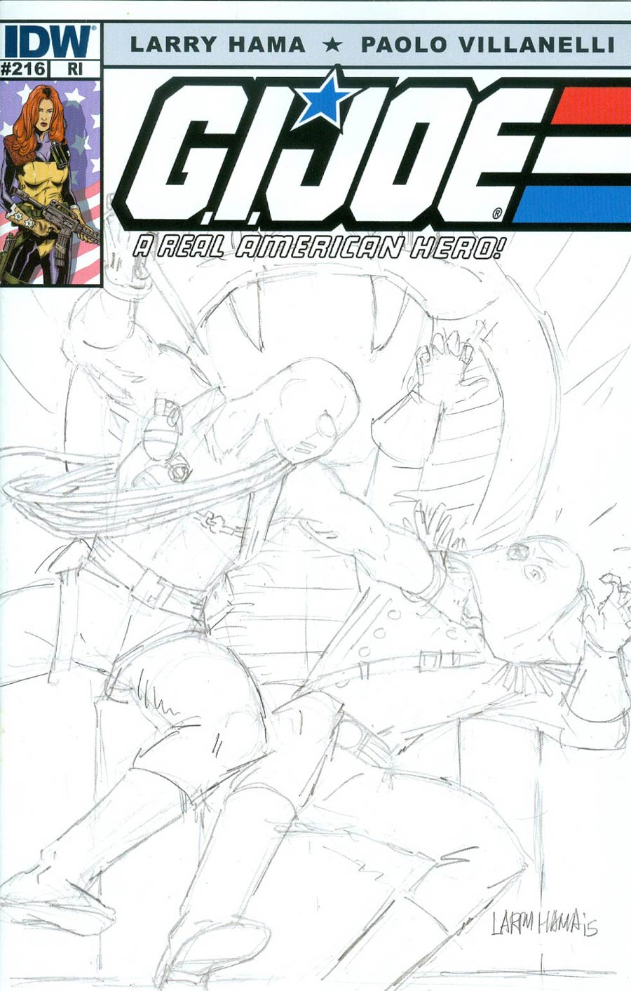 GI Joe A Real American Hero #216 Cover C Incentive Larry Hama Sketch Variant Cover
