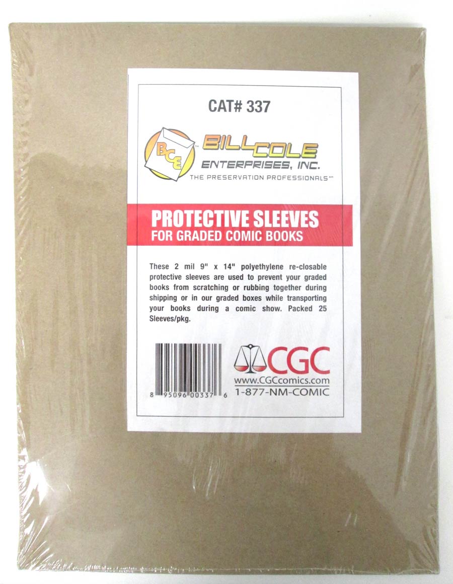 Bill Cole BAGZ #337 CGC Anti-Scratch 9x14 Polyethylene Sleeves 25-Count