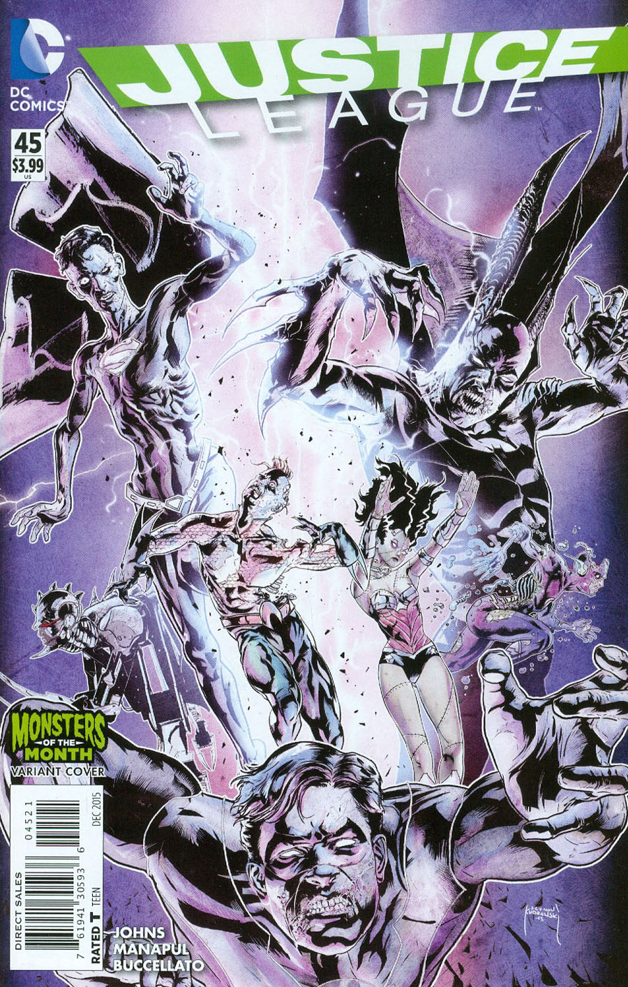 Justice League Vol 2 #45 Cover B Variant Szymon Kudranski Monsters Cover
